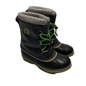 Sorel Tivoli Waterproof Winter Snow DuckBoots Women 7 Gray Black Neon LL5100-010